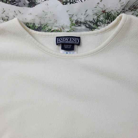 Lands End Ivory Fleece Long Sleeve Top size XL (18-20) - Picture 10 of 14